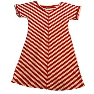 Diagonal Stripe A-line T-shirt Dress